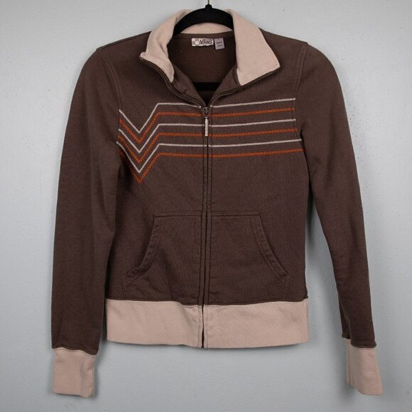 Vans Y2K brown embroidered zip up jacket-S - Picture 1 of 5